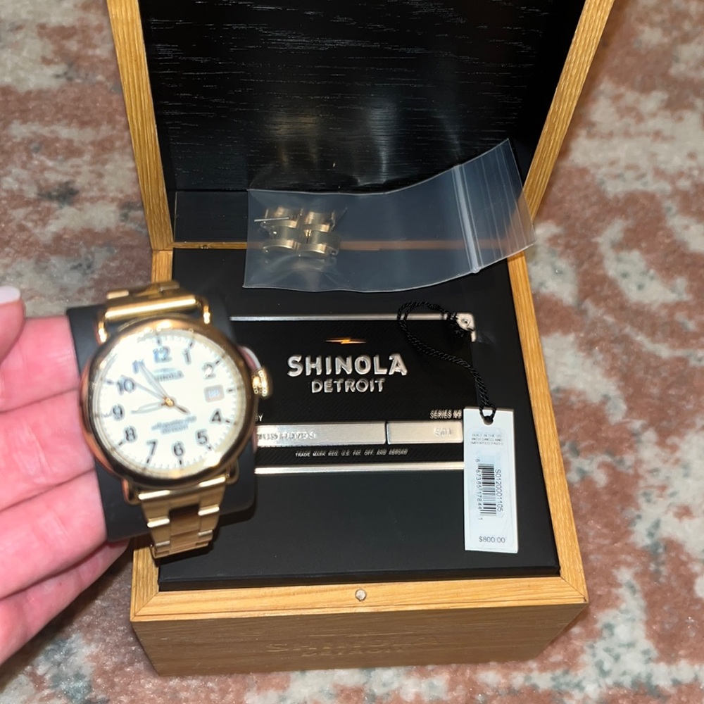 Shinola Women's Yellow Steel Watch - Runwell Quartz White Dial | 120001105